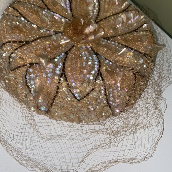 Really Cute Beige Topper/PB Hat/ Church by Coralie - Picture 8 of 11